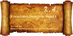 Konstantinovics Anett névjegykártya