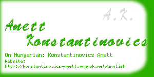 anett konstantinovics business card